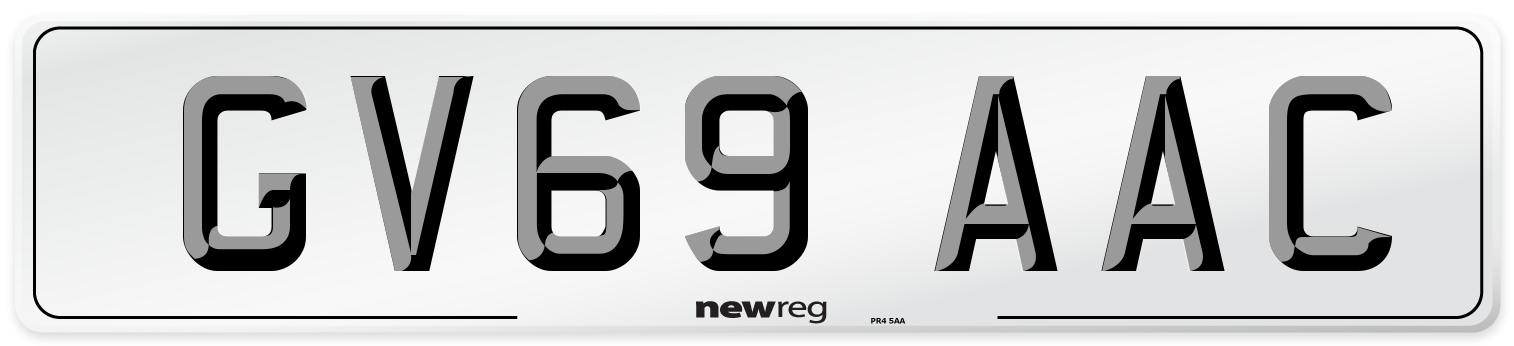 GV69 AAC Number Plate from New Reg
